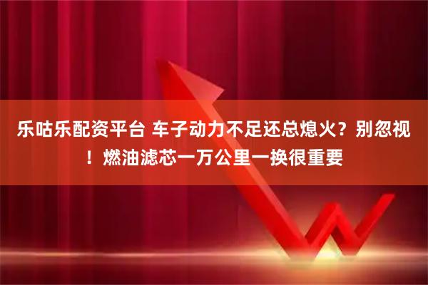 乐咕乐配资平台 车子动力不足还总熄火？别忽视！燃油滤芯一万公里一换很重要